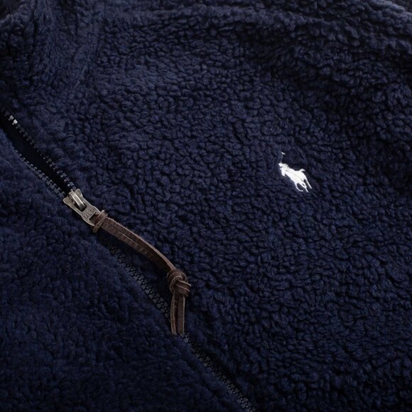 Polo Ralph Lauren Retro Full Zip Sherpa Deep Pile Jacket Track Talon 2XL - Picture 4 of 7